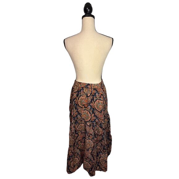 Vintage Exclusively for Signals Reversible Floral Paisley Maxi Skirt Size Small - Picture 4 of 8